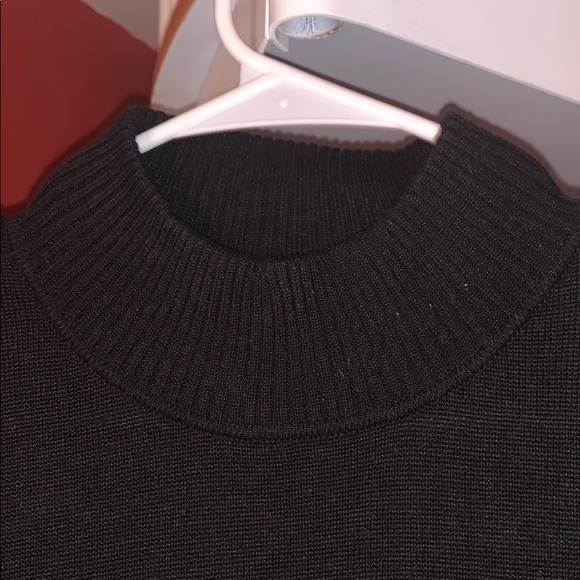 CK Sweater Dress w Mock Turtle Neck Suede Pockets - Picture 4 of 6